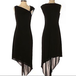 Vintage 90’s David Meister sleeveless asymmetrical midi length cocktail dress 6